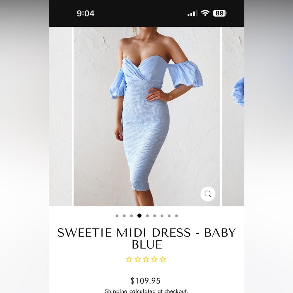 MIDI Puff Sleeve Dress XS